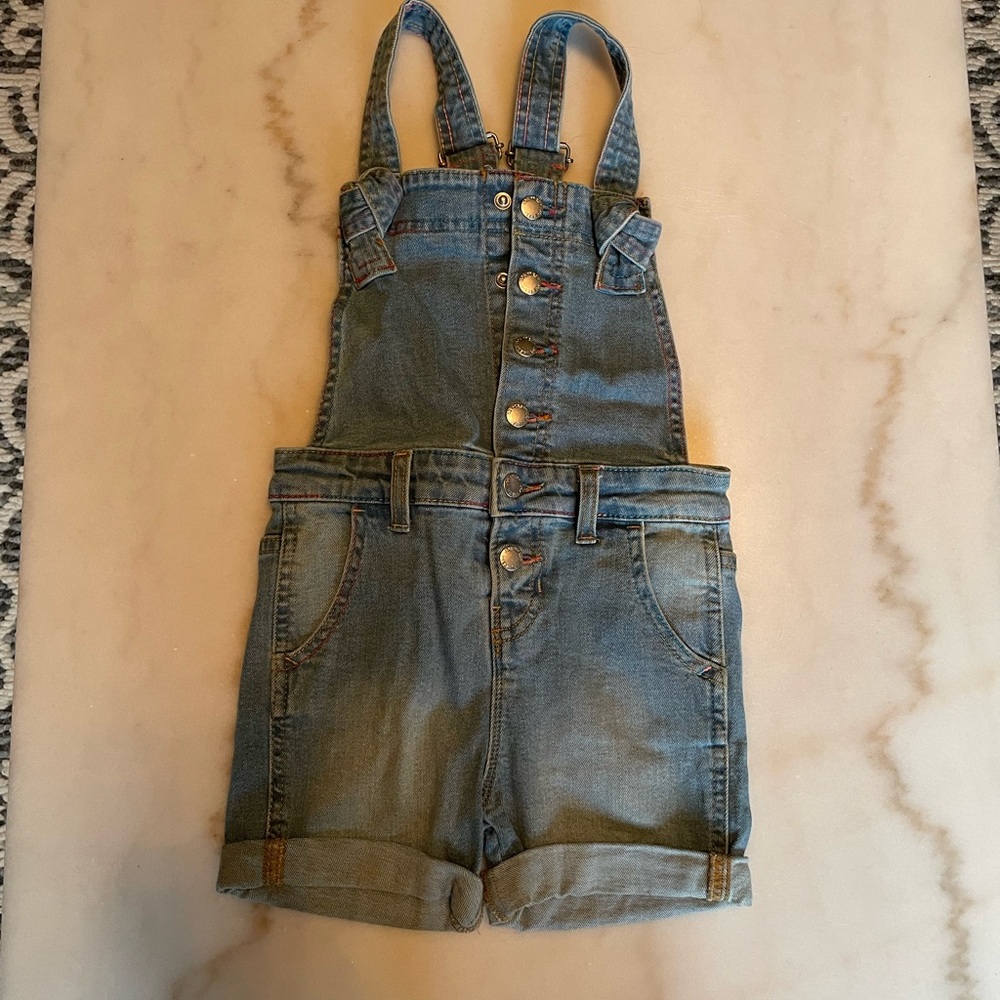 🍒 2/$15 Joe Fresh Light Blue Denim Short Overalls for Kids